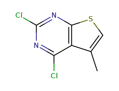 Molecular Structure of 56844-38-3 (2,4-Dichloro-5-methyl-thieno[2,3-d]pyrimidine)
