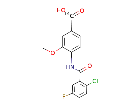 [carboxy-14C]4-(2-chloro-5-fluorobenzoylamino)-3-methoxybenzoic acid