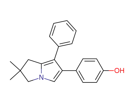 Molecular Structure of 156897-31-3 (4-(6,6-Dimethyl-1-phenyl-6,7-dihydro-5H-pyrrolizin-2-yl)-phenol)