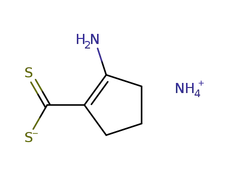 Molecular Structure of 18521-92-1 (1-Cyclopentene-1-carbodithioic acid, 2-amino-, monoammonium salt)