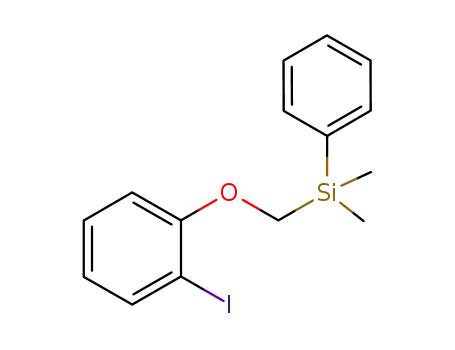 Molecular Structure of 189276-37-7 (Silane, [(2-iodophenoxy)methyl]dimethylphenyl-)