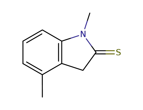 Molecular Structure of 156136-53-7 (2H-Indole-2-thione,  1,3-dihydro-1,4-dimethyl-)