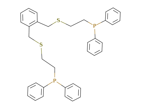 Molecular Structure of 185431-23-6 (Phosphine,
[1,2-phenylenebis(methylenethio-2,1-ethanediyl)]bis[diphenyl-)