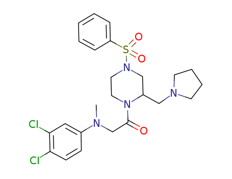 Ethanone, 2-[(3,4-dichlorophenyl)methylamino]-1-[4-(phenylsulfonyl)-2-(1-pyrrolidinylmethyl)-1-piperazinyl]-