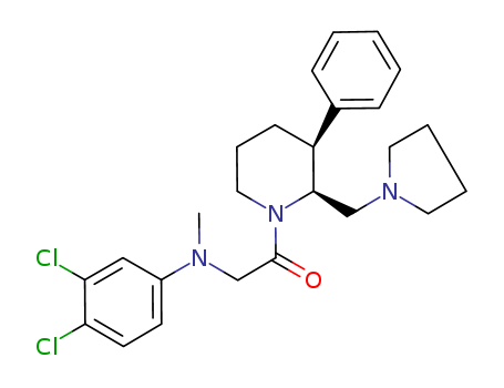 Ethanone, 2-[(3,4-dichlorophenyl)methylamino]-1-[(2S,3S)-3-phenyl-2-(1-pyrrolidinylmethyl)-1-piperidinyl]-