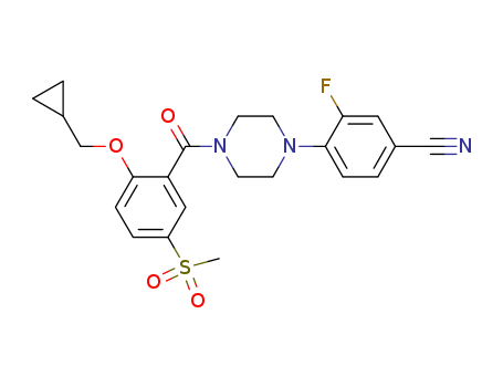 4-{4-[2-(Cyclopropylmethoxy)-5-(methylsulfonyl)benzoyl]-1-piperaz inyl}-3-fluorobenzonitrile