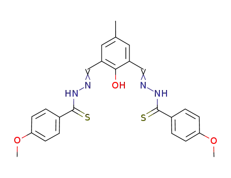 Molecular Structure of 488823-83-2 (Benzenecarbothioic acid, 4-methoxy-,
[(2-hydroxy-5-methyl-1,3-phenylene)dimethylidyne]dihydrazide)