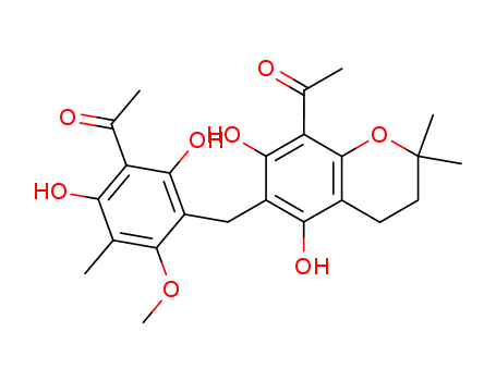 Ethanone,1-[3-[(8-acetyl-3,4-dihydro-5,7-dihydroxy-2,2-dimethyl-2H-1-benzopyran-6-yl)methyl]-2,6-dihydroxy-4-methoxy-5-methylphenyl]-