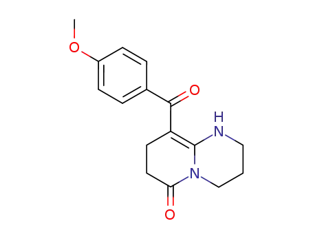 Molecular Structure of 126004-52-2 (6H-Pyrido[1,2-a]pyrimidin-6-one,
1,2,3,4,7,8-hexahydro-9-(4-methoxybenzoyl)-)