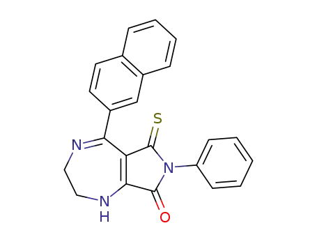 Molecular Structure of 96920-30-8 (5-(2'-naphthyl)-7-phenyl-(2,3,6,8-tetrahydro)pyrrolo-(3,4-e)(1,4)-diazepine-6-thioxo-8-(1H,7H)one)