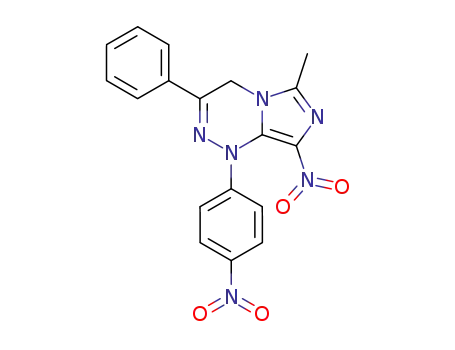 Molecular Structure of 79457-04-8 (Imidazo[5,1-c][1,2,4]triazine,
1,4-dihydro-6-methyl-8-nitro-1-(4-nitrophenyl)-3-phenyl-)