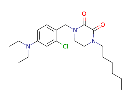 1-(2-CHLORO-4-(DIETHYLAMINO)BENZYL)-4-HEXYL-2,3-PIPERAZINEDIONE