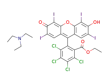 Molecular Structure of 91491-54-2 (Rose Bengal ethyl ester, triethylammonium salt)