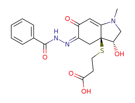 (-)-(3S,3aS)-3a-(β-carboxyethylthio)-3a,4-dihydroadrenochrome monobenzoylhydrazone