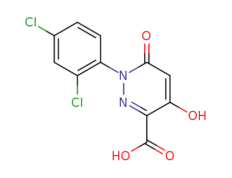 Molecular Structure of 121582-66-9 (1-(2,4-DICHLOROPHENYL)-4-HYDROXY-6-OXO-1,6-DIHYDRO-3-PYRIDAZINECARBOXYLIC ACID)