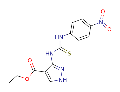 1H-Pyrazole-4-carboxylic acid, 3-[[[(4-nitrophenyl)amino]thioxomethyl]amino]-, ethyl ester