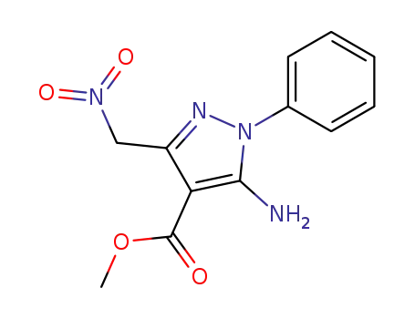Molecular Structure of 86737-41-9 (5-Amino-3-nitromethyl-1-phenyl-pyrazol-4-carbonsaeuremethylester)