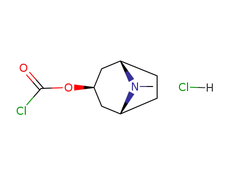 Molecular Structure of 123259-28-9 (exo-8-methyl-8-azabicyclo<3.2.1>oct-3-yl chloroformate hydrochloride)