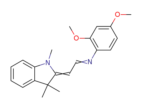 Molecular Structure of 55120-57-5 (2,4-dimethoxy-<i>N</i>-[(1,3,3-trimethyl-1,3-dihydro-indol-2-ylidene)-ethylidene]-aniline)