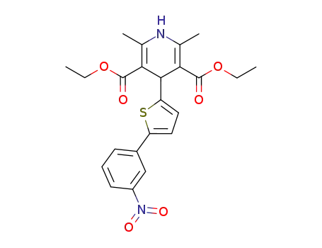 3,5-Pyridinedicarboxylic acid,
1,4-dihydro-2,6-dimethyl-4-[5-(3-nitrophenyl)-2-thienyl]-, diethyl ester