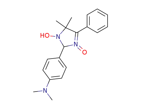 Molecular Structure of 122981-35-5 (Benzenamine,
4-(2,5-dihydro-1-hydroxy-5,5-dimethyl-3-oxido-4-phenyl-1H-imidazol-2-
yl)-N,N-dimethyl-)