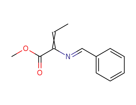 Molecular Structure of 69944-75-8 (2-Butenoic acid, 2-[(phenylmethylene)amino]-, methyl ester)