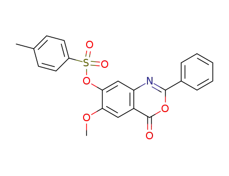 Molecular Structure of 89625-48-9 (4H-3,1-Benzoxazin-4-one,
6-methoxy-7-[[(4-methylphenyl)sulfonyl]oxy]-2-phenyl-)