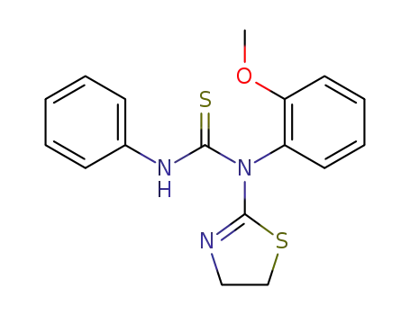 Molecular Structure of 128398-35-6 (N-(2-methoxyphenyl)-N'-phenyl-N-(2-thiazolin-2-yl)thiourea)