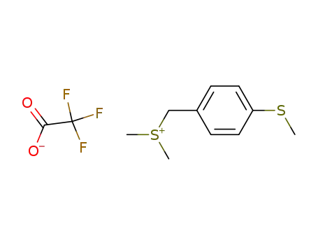 Molecular Structure of 112481-55-7 (dimethyl<p-(methylthio)benzyl>sulfonium trifluoroacetate)