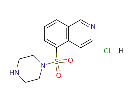 Molecular Structure of 141543-63-7 (1-(5-Isoquinolinesulfonyl)piperazine Hydrochloride)