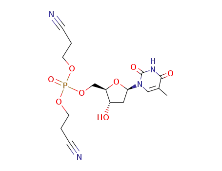 Molecular Structure of 39809-05-7 (5'-Thymidylic acid, bis(2-cyanoethyl) ester)