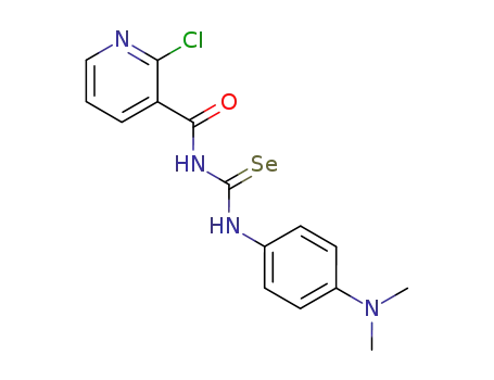 Molecular Structure of 89914-56-7 (3-Pyridinecarboxamide,
2-chloro-N-[[[4-(dimethylamino)phenyl]amino]selenoxomethyl]-)