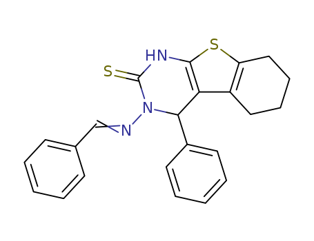 [1]Benzothieno[2,3-d]pyrimidine-2(1H)-thione,3,4,5,6,7,8-hexahydro-4-phenyl-3-[(phenylmethylene)amino]-