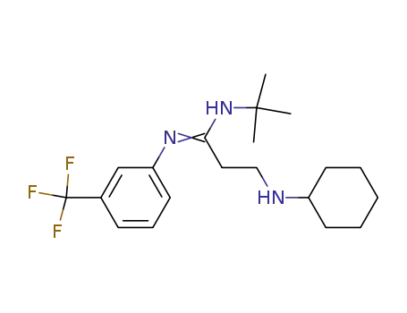Molecular Structure of 80281-71-6 (Propanimidamide,3-(cyclohexylamino)-N-(1,1-dimethylethyl)-N'-[3-(trifluoromethyl)phenyl]-)