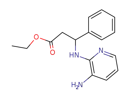 Molecular Structure of 90059-55-5 (Benzenepropanoic acid, b-[(3-amino-2-pyridinyl)amino]-, ethyl ester)