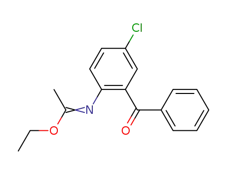 Molecular Structure of 49691-59-0 (Ethanimidic acid, N-(2-benzoyl-4-chlorophenyl)-, ethyl ester)