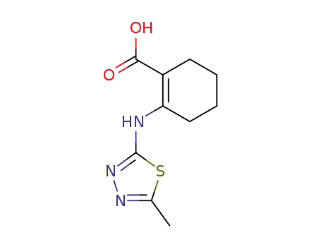 Molecular Structure of 160893-95-8 (2-[(5-methyl-1,3,4-thiadiazol-2-yl)amino]cyclohex-1-ene-1-carboxylic acid)