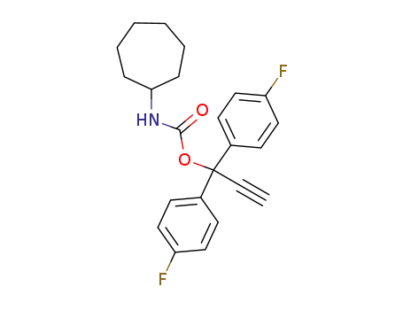 Molecular Structure of 20929-99-1 (N-Cycloheptylcarbamic acid 1,1-bis(p-fluorophenyl)-2-propynyl ester)