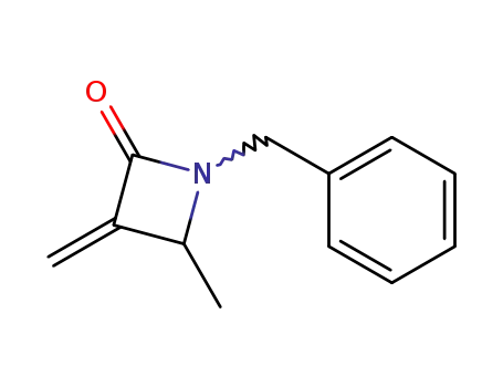 Molecular Structure of 78877-57-3 (2-Azetidinone, 4-methyl-3-methylene-1-(phenylmethyl)-)