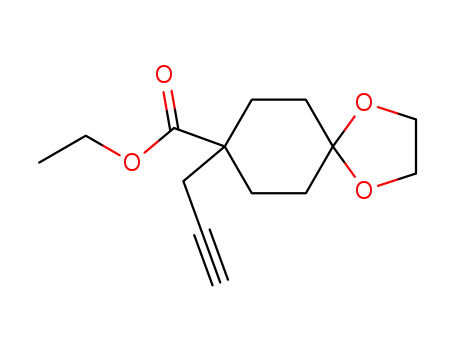 Molecular Structure of 155192-22-6 (8-Ethoxycarbonyl-8-(prop-2-ynyl)-1,4-dioxaspiro[4.5]decane)