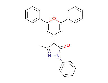 Molecular Structure of 112472-57-8 (3H-Pyrazol-3-one,
4-(2,6-diphenyl-4H-pyran-4-ylidene)-2,4-dihydro-5-methyl-2-phenyl-)