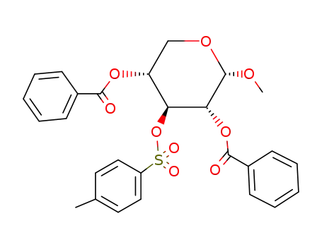 Molecular Structure of 7150-80-3 (methyl 2,4-di-O-benzoyl-3-O-[(4-methylphenyl)sulfonyl]pentopyranoside)