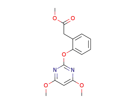 Molecular Structure of 178118-34-8 ([2-(4,6-dimethoxy-pyrimidin-2-yloxy)-phenyl]-acetic acid methyl ester)