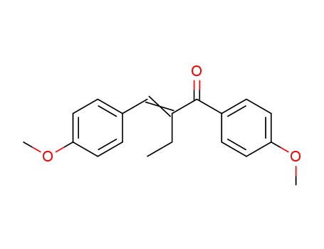Molecular Structure of 90-92-6 (1-Butanone, 1- (4-methoxyphenyl)-2-[(4-methoxyphenyl)methylene]-)