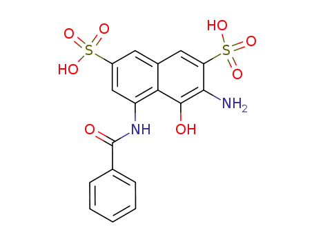 Molecular Structure of 88247-05-6 (2,7-Naphthalenedisulfonic acid, 3-amino-5-(benzoylamino)-4-hydroxy-)