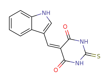Molecular Structure of 53215-61-5 (4,6(1H,5H)-Pyrimidinedione,dihydro-5-(1H-indol-3-ylmethylene)-2-thioxo-)