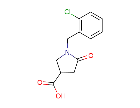 Molecular Structure of 175205-45-5 (1-(2-CHLOROBENZYL)-5-OXOPYRROLIDINE-3-CARBOXYLIC ACID)