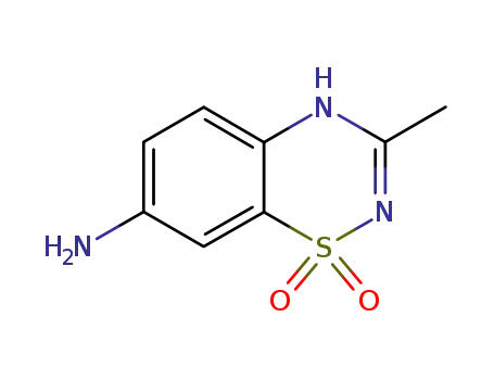 Molecular Structure of 71870-72-9 (2H-1,2,4-Benzothiadiazin-7-amine, 3-methyl-, 1,1-dioxide)