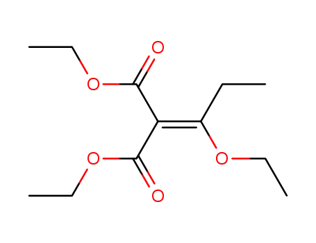 Molecular Structure of 154229-52-4 (Propanedioic acid, (1-ethoxypropylidene)-, diethyl ester)