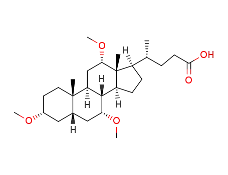 Molecular Structure of 117832-92-5 ((R)-4-((3R,5S,7R,8R,9S,10S,12S,13R,14S,17R)-3,7,12-trimethoxy-10,13-dimethylhexadecahydro-1H-cyclopenta[a]phenanthren-17-yl)pentanoic acid)